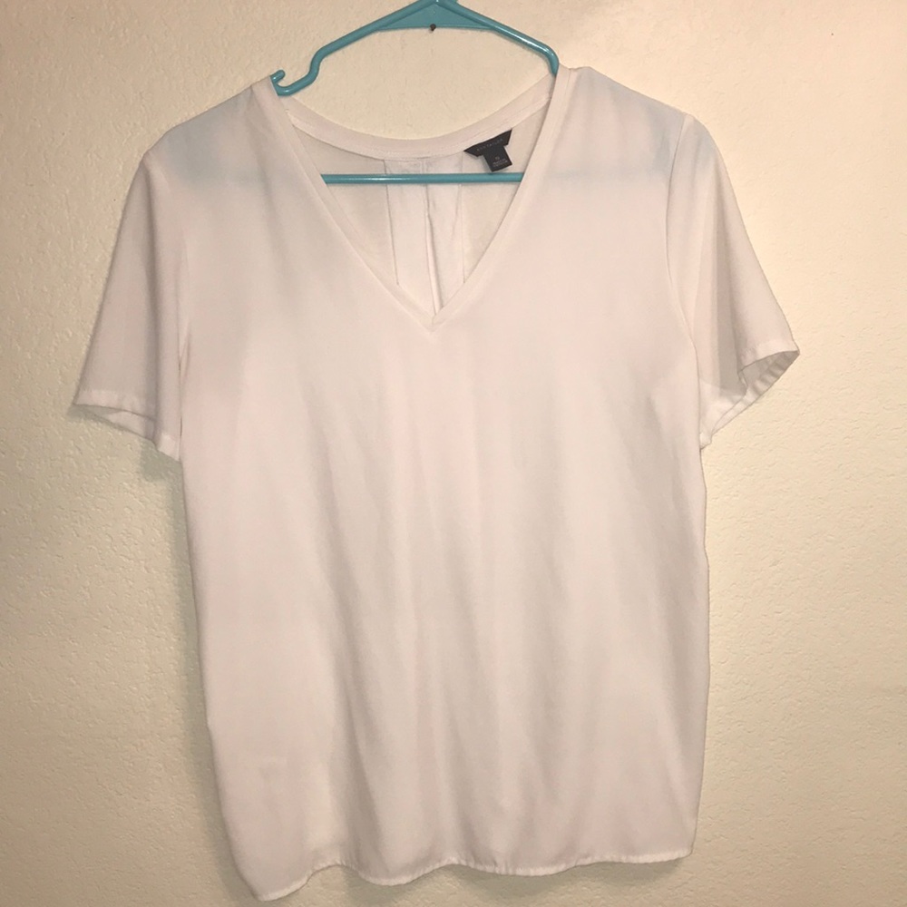 White V Neck Ann Taylor Blouse